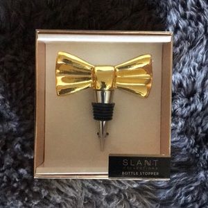 shabby chic gold bow wine bottle topper🎀